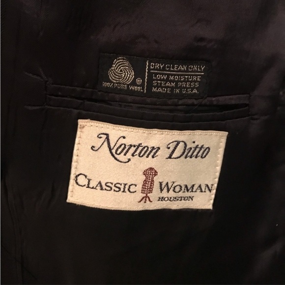 Vintage Norton Ditto Freedberg Classic Women Houston Blazer Size 14 100% Wool - Picture 4 of 6